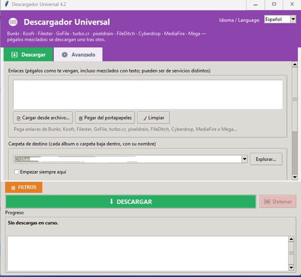 Descargador Universal V4.2 Portable Windows