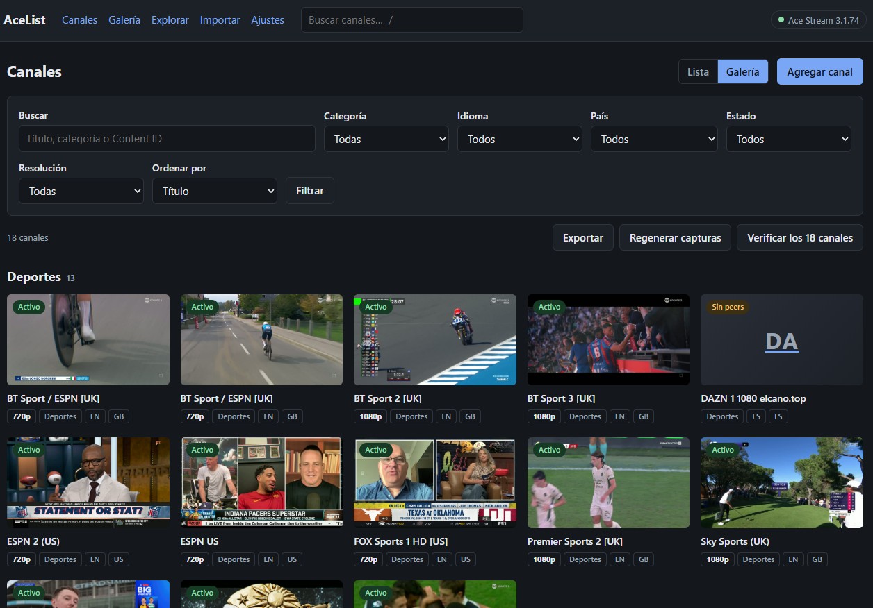 Hice una aplicación para tener tus streams de Acestream
